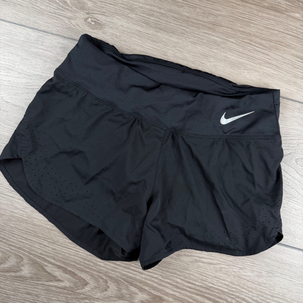 Nike Womens Running Shorts Perforated Dri-FIT Black Small